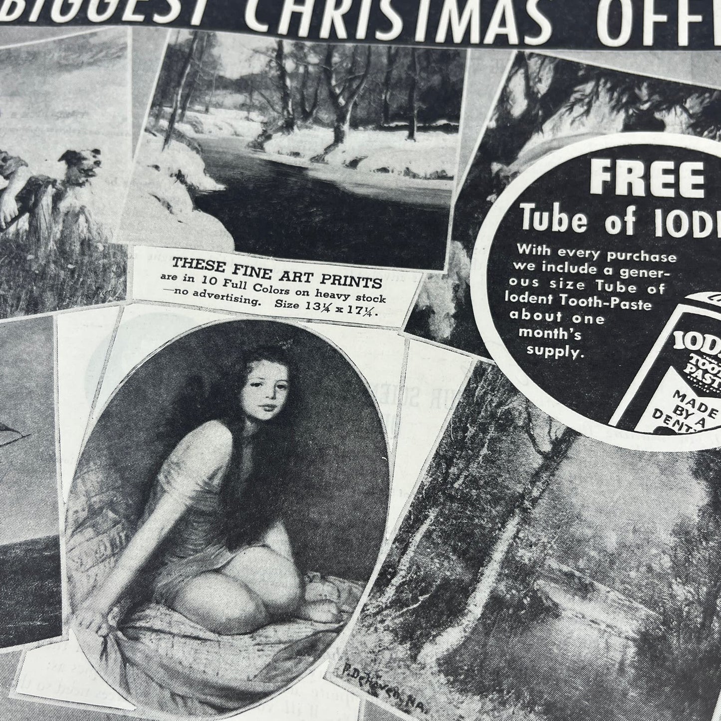 1937 Iodent Dental Hygiene Charts 10x14 Vintage Magazine Advertisement FL6-5