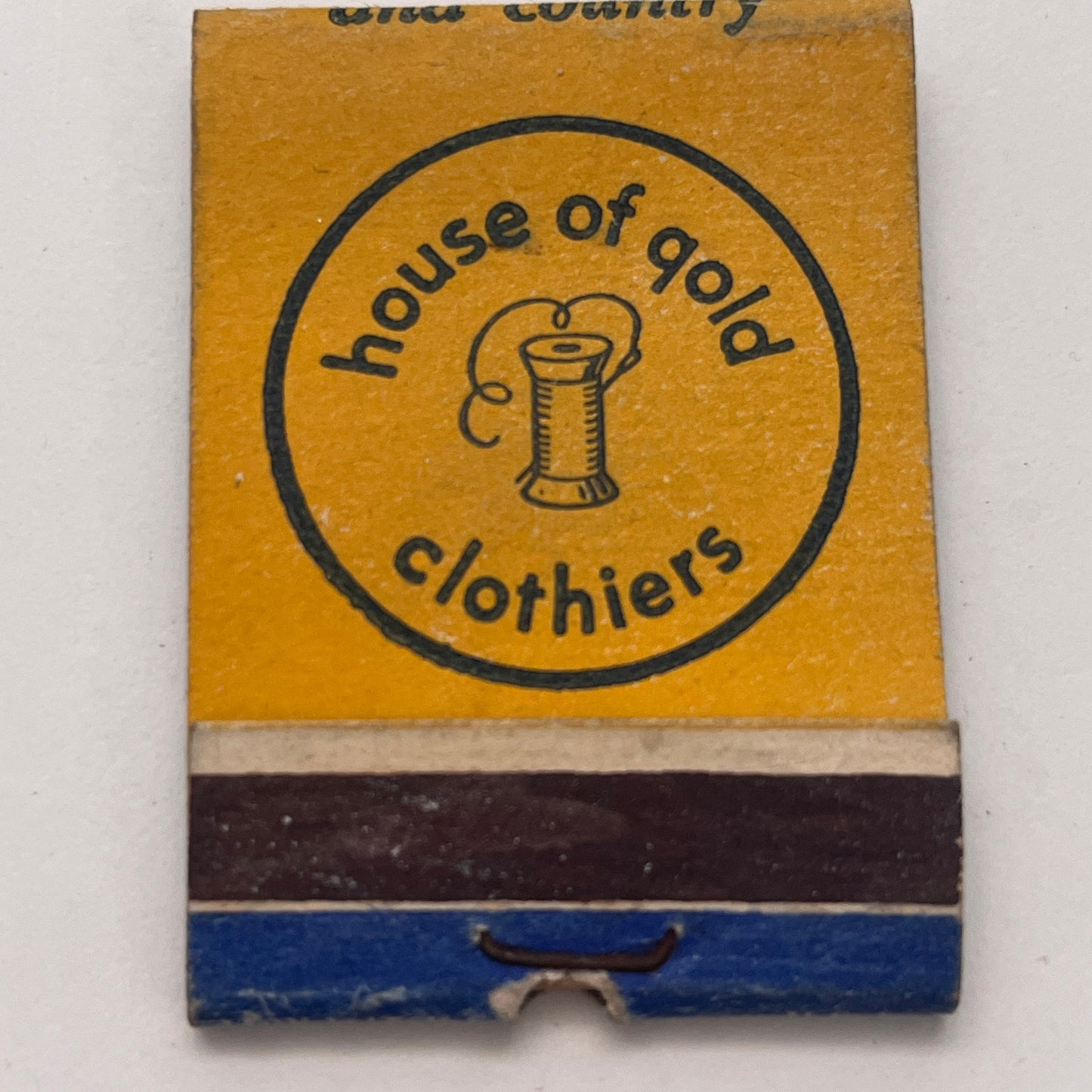 House of Gold Clothiers 30 Bradford Place Newark NJ Vtg Matchbook Cover TB8-MB-5