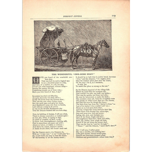 The Wonderful One-Hoss Shay - O.W. Holmes 1884 Poem TA5-CJ-2