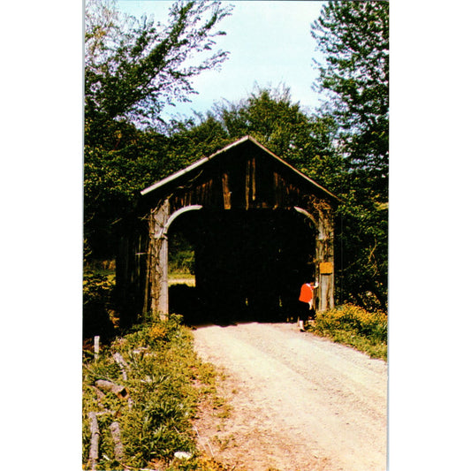Gunn Bridge Guernsey County #10 North Salem Ohio Covered Bridge Postcard PB13