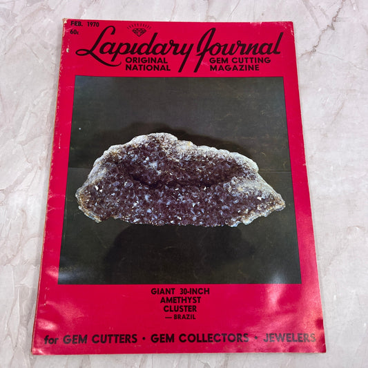 Giant 30 Inch Amethyst Cluster Brazil - Lapidary Journal Magazine - Feb 1970 M27