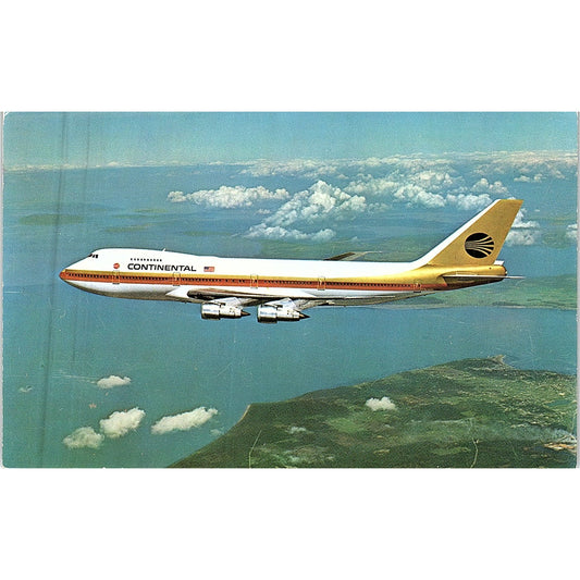 Continental 747 Airplane Vintage Postcard PE16