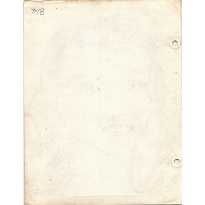 1940s Original Sketch Portrait of a Young Lady Winifred Schutsky D26-18