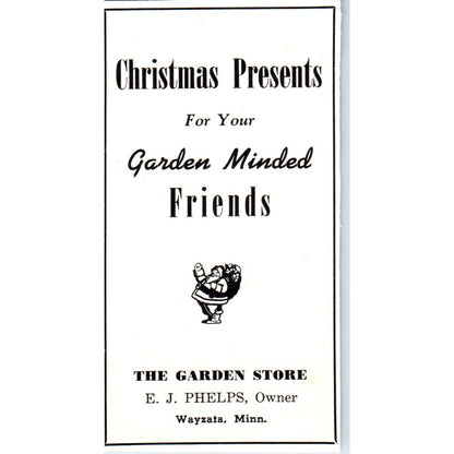 The Garden Store Christmas Gifts E.J. Phelps Wayzata MN 1940 Magazine Ad AF1-OM