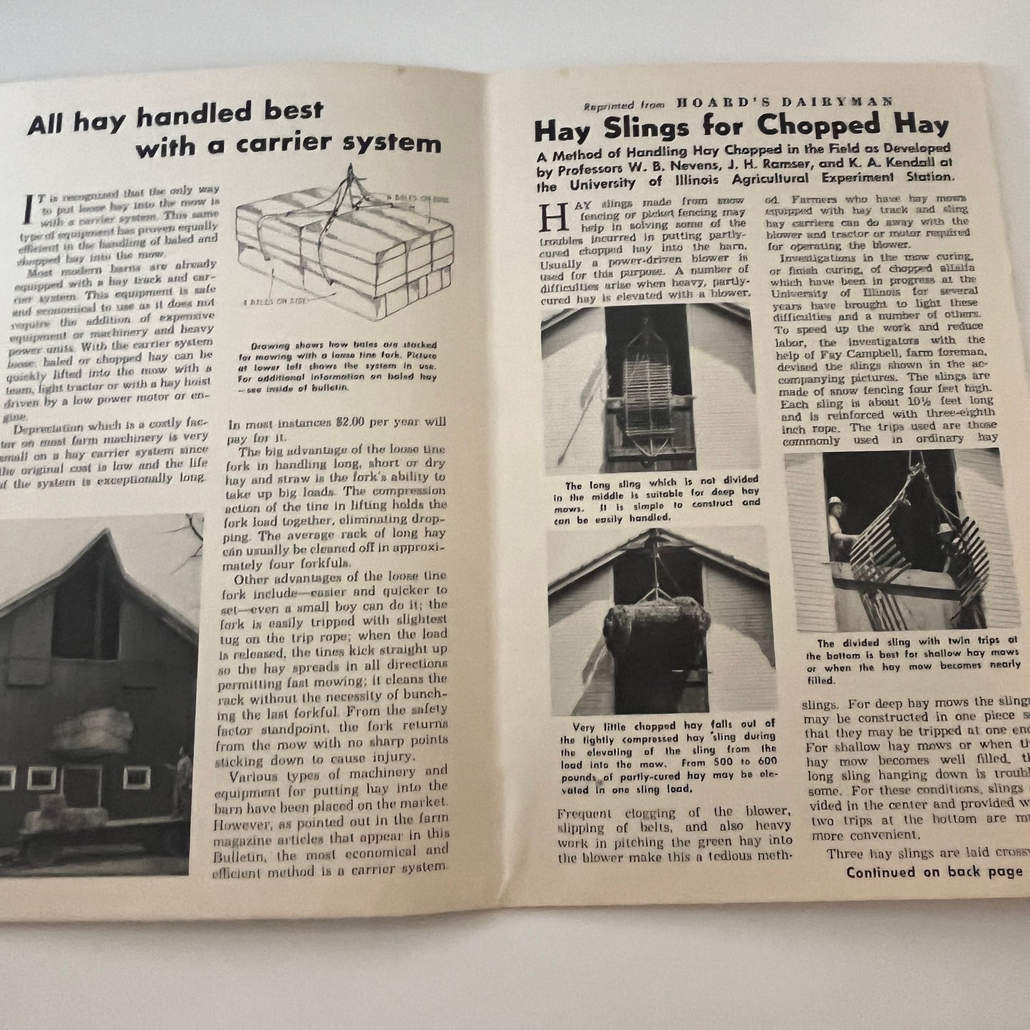 Easy Way to Store Hay Bales Barn Equipment Assn Farm Bulletin TK2-XB5