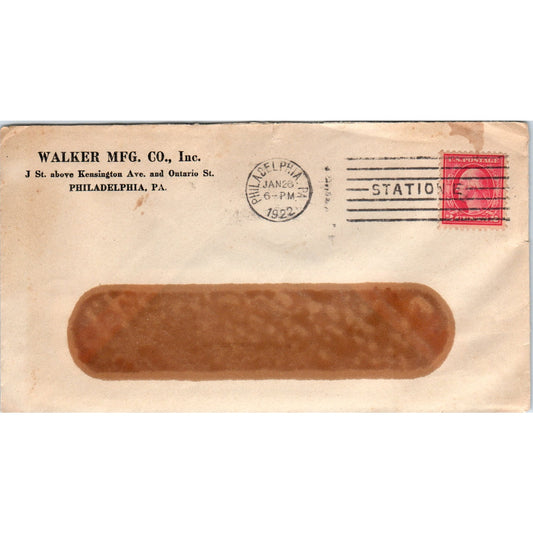 1922 Walker Mfg Co Philadelphia PA Postal Cover Envelope TG7-PC3