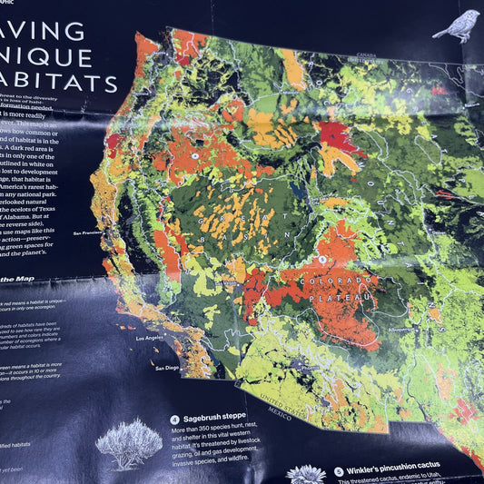 National Geographic Dec 2016 Map Saving Unique Habitats + Dreaming Green TI8-S5