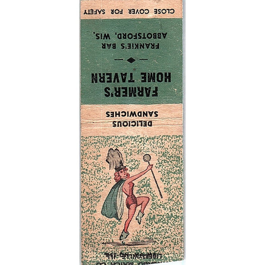 Farmers Home Tavern Frankie's Bar Abbotsford WI Vintage Matchbook Cover SF3-Y6