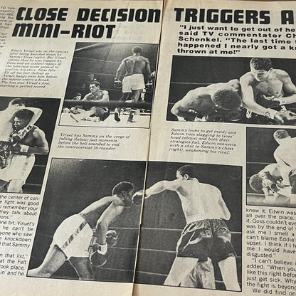 Sammy Goss Vs. Edwin Viruet Boxing Match Recap 2 Pages 1974 Ad AG1-10