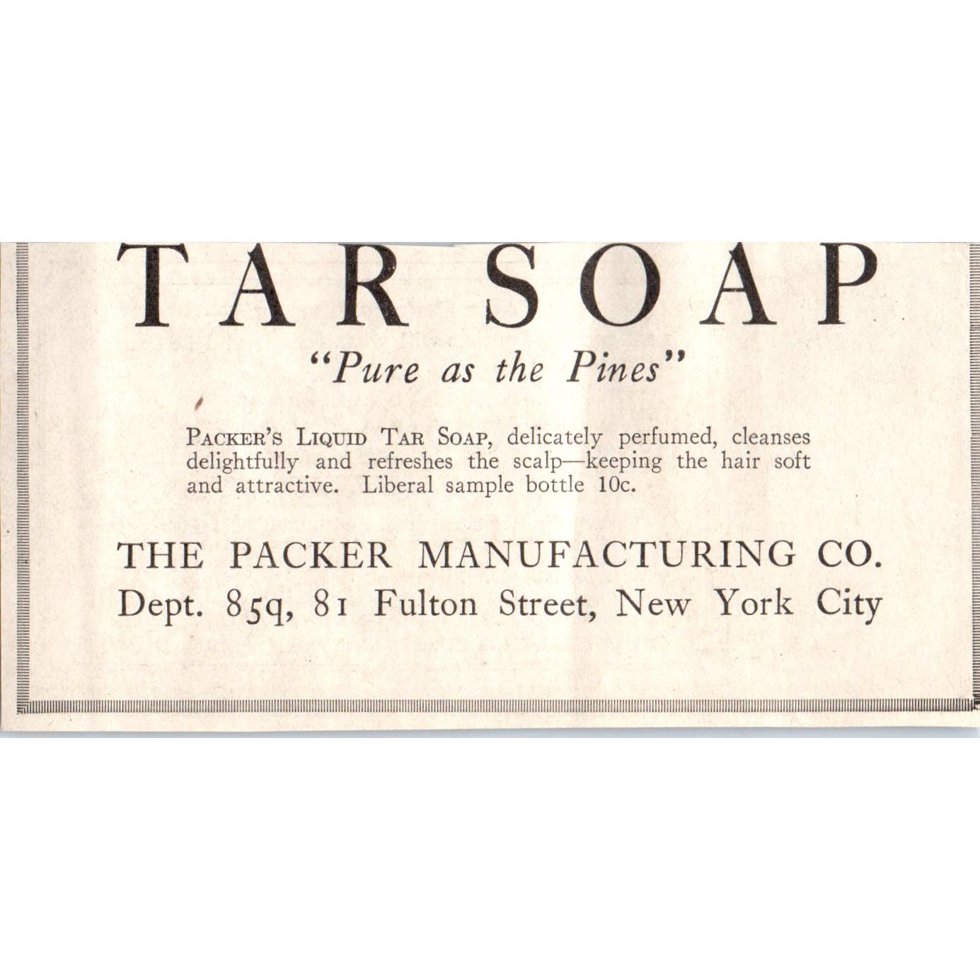 C. Hoffbauer & Co Out-a-Syte Press Stud Tape NY 1918 Magazine Ad AF1-WH1