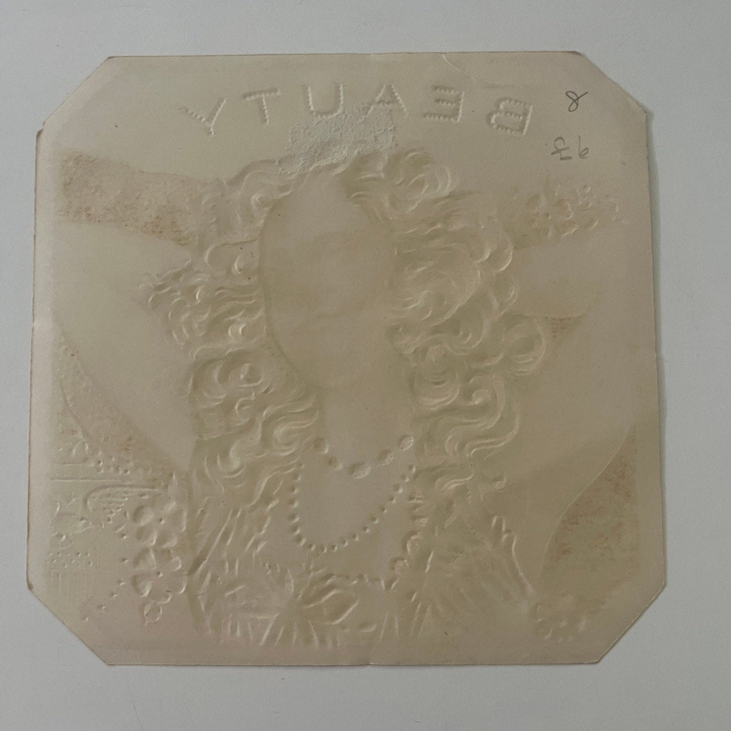 Beauty Antique Embossed Cigar Label SAH9-H7