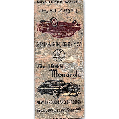 1949 Monarch Ford Forty-Niner Stewarts Garage Bengough Saskatoon Matchbook SC7Y9