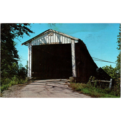 Crooks Bridge Parke County Rockville IN Vintage Covered Bridge Postcard PC15