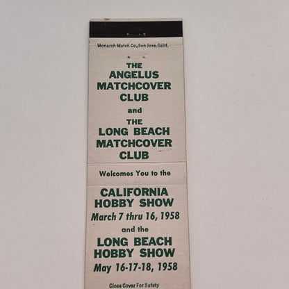 1958 Angelus & Long Beach Matchcover Club CA Vintage Matchbook Cover MB59-2