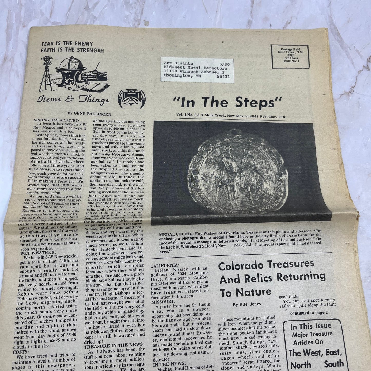 1980 March - In the Steps of the Treasure Hunter Newspaper - Mule Creek NM M11