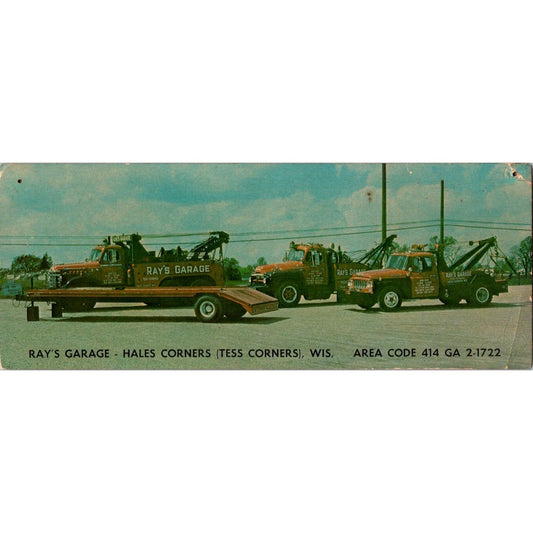 Ray's Garage Hales Corners Tess Corners WI Vintage Oversize Postcard J16