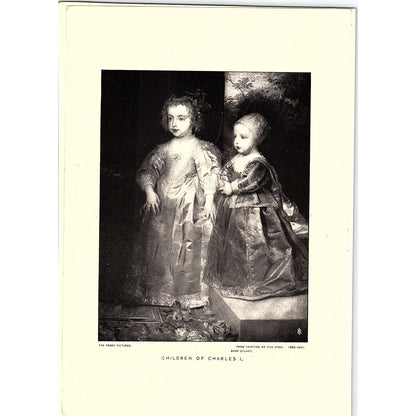 Perry Pictures Children of Charles I Van Dyck Vintage Art Print 5x7" V17