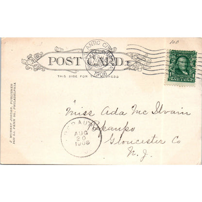 1906 Life Guards in Boat Atlantic City New Jersey RPPC Postcard TH9-SX2