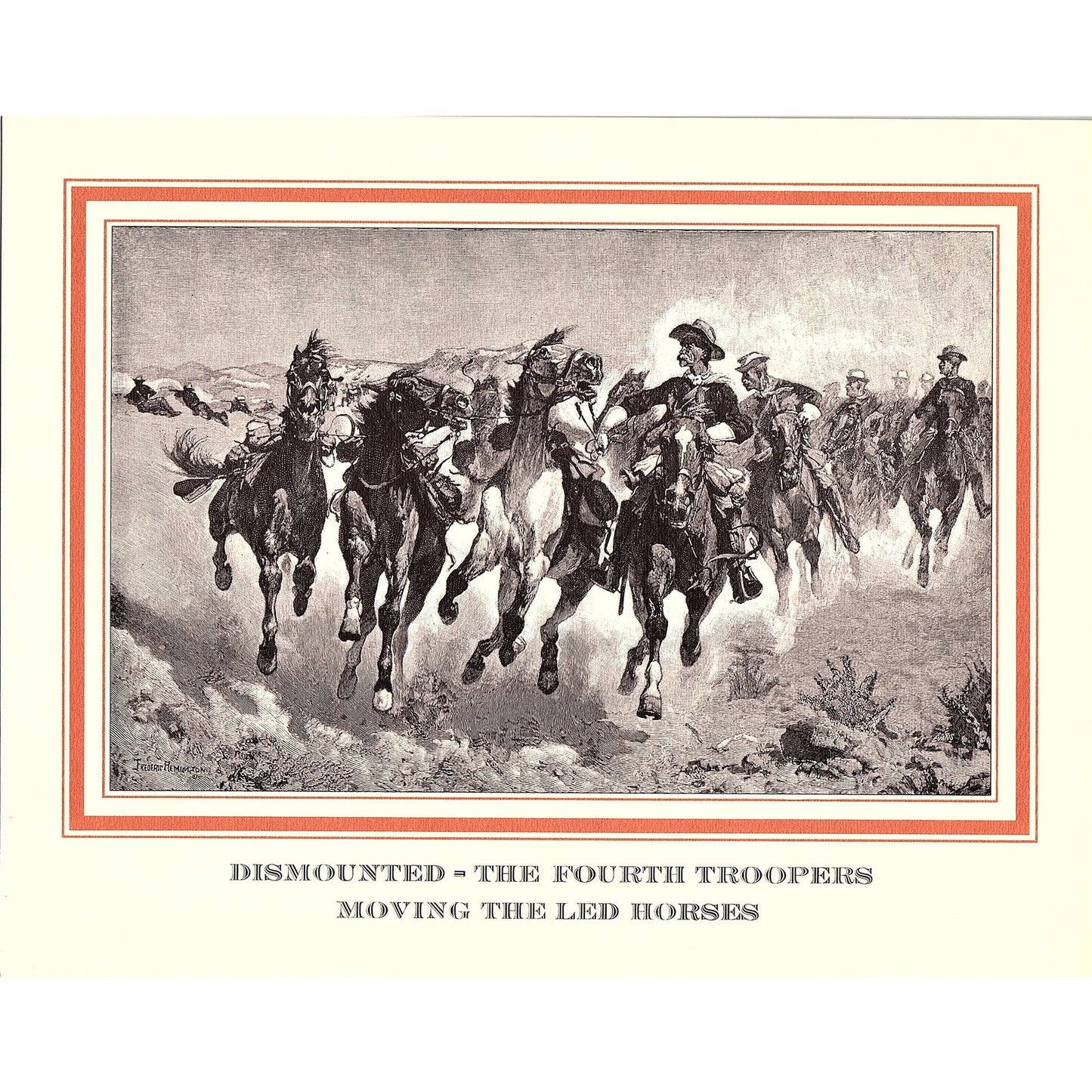 Frederic Remington Dismounted - The Fourth Troopers Horses Art Print 8.5x11 V5