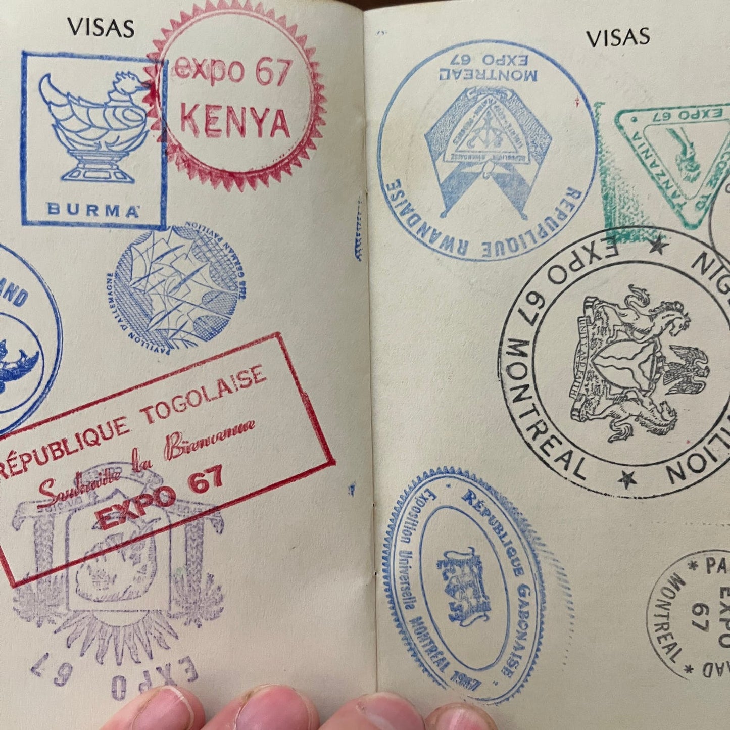 Expo 67 Montreal Adult Season Passport 1967 With Stamps TF5-L3