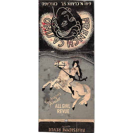 French Casino 641 N. Clark Street Chicago Giant Matchbook Cover ML1-8