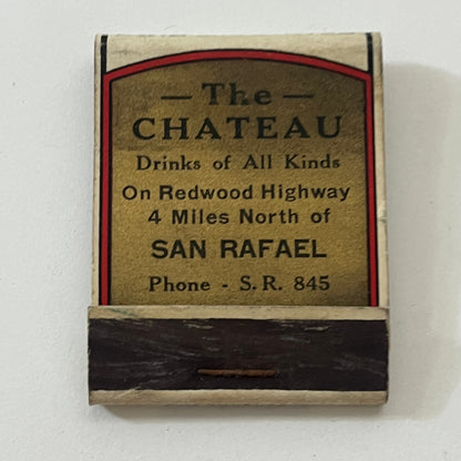 The Chateau on Redwood Highway San Rafael Vintage Matchbook Cover TB6-MB1-4
