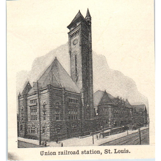 Union Railroad Station St. Louis 1901 Engraving AF2-P1