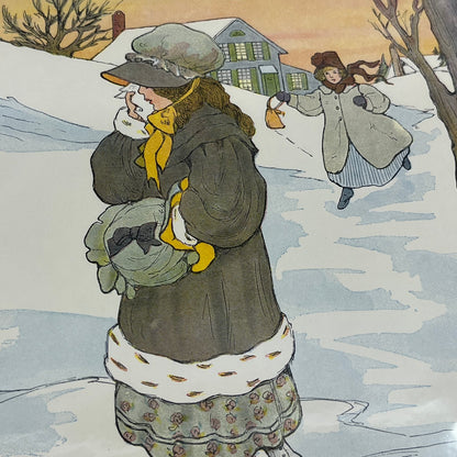 Lucy Locket Mother Goose Nursery Rhyme Vintage Print Blanche Fisher Wright FL6-9