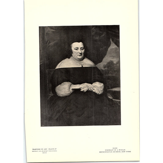 Portrait of a Woman - Maes - 1908 Litho Art Print AF5-5