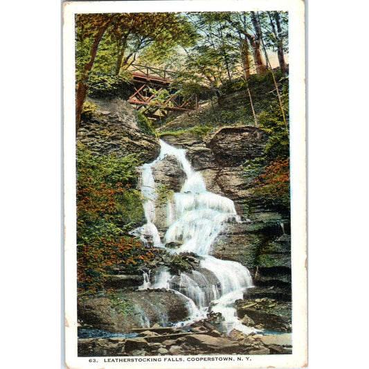 1922 Leatherstocking Falls Cooperstown NY Postcard PC7