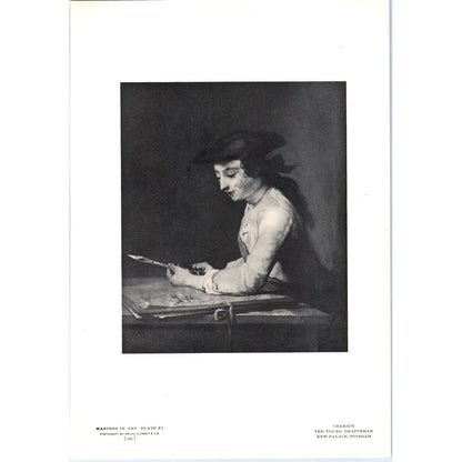 The Young Draftsman - Chardin c1905 Art Print D16