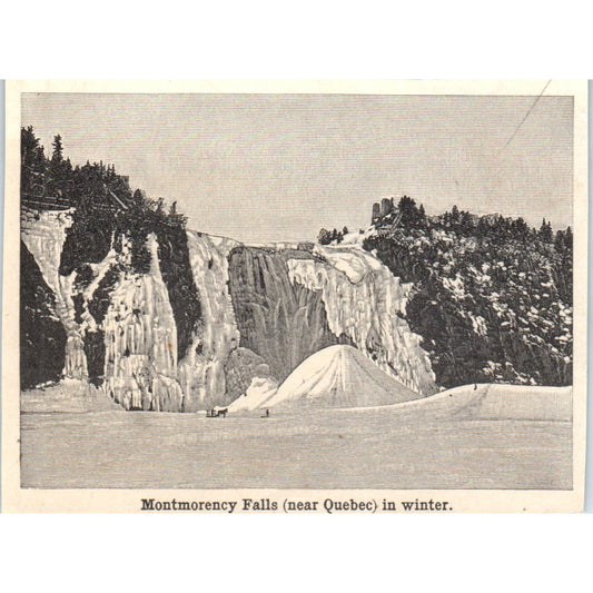 Montmorency Falls Near Quebec in Winter 1901 Engraving AF2-O1