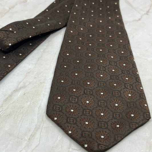Retro Men's Del Sarto Beau Brummell Polyester Brown Necktie Tie TJ4-T1
