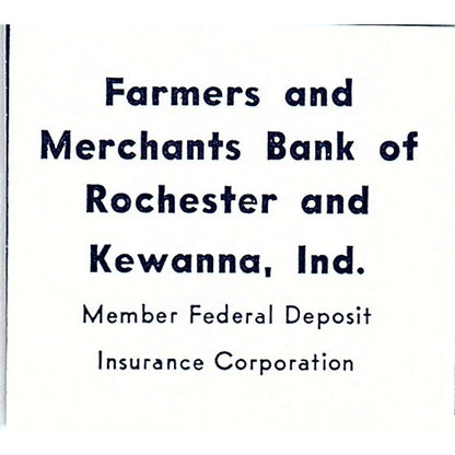 Farmers and Merchants Bank of Rochester and Kewanna Indiana 1964 Ad AG1-S16