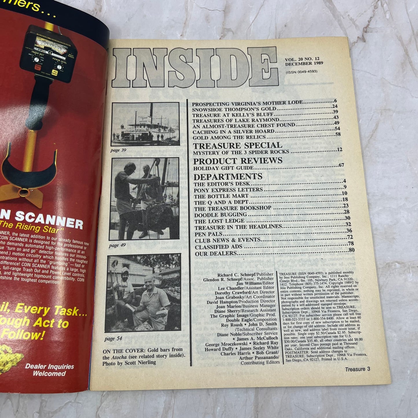 1989 Dec - Treasure Magazine - Treasure Hunting Prospecting Metal Detector M16