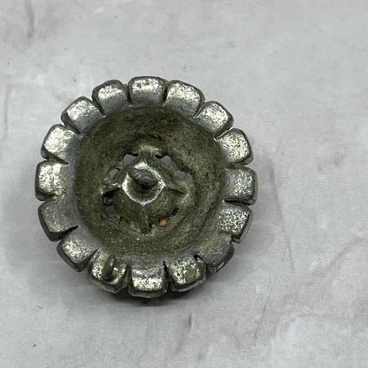 Vintage Silver Tone Rhinestone Button SC1