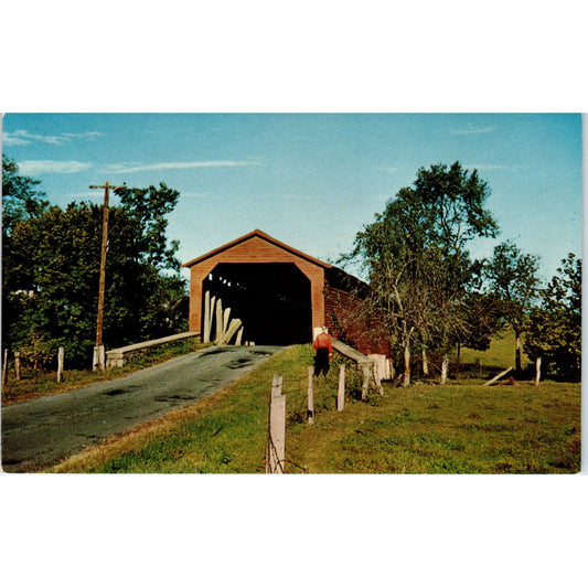 Utica Mills Bridge Frederick County MD Covered Bridge Postcard PB11