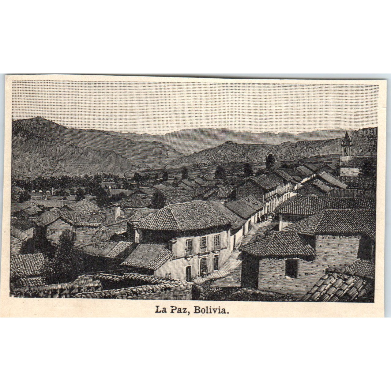 La Paz Bolivia 1901 Engraving AF2-P3