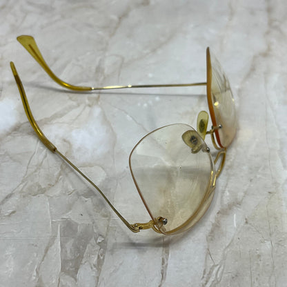 Vintage Aviator Rimless Gold Tone Eyeglasses Frames TD5G1-7