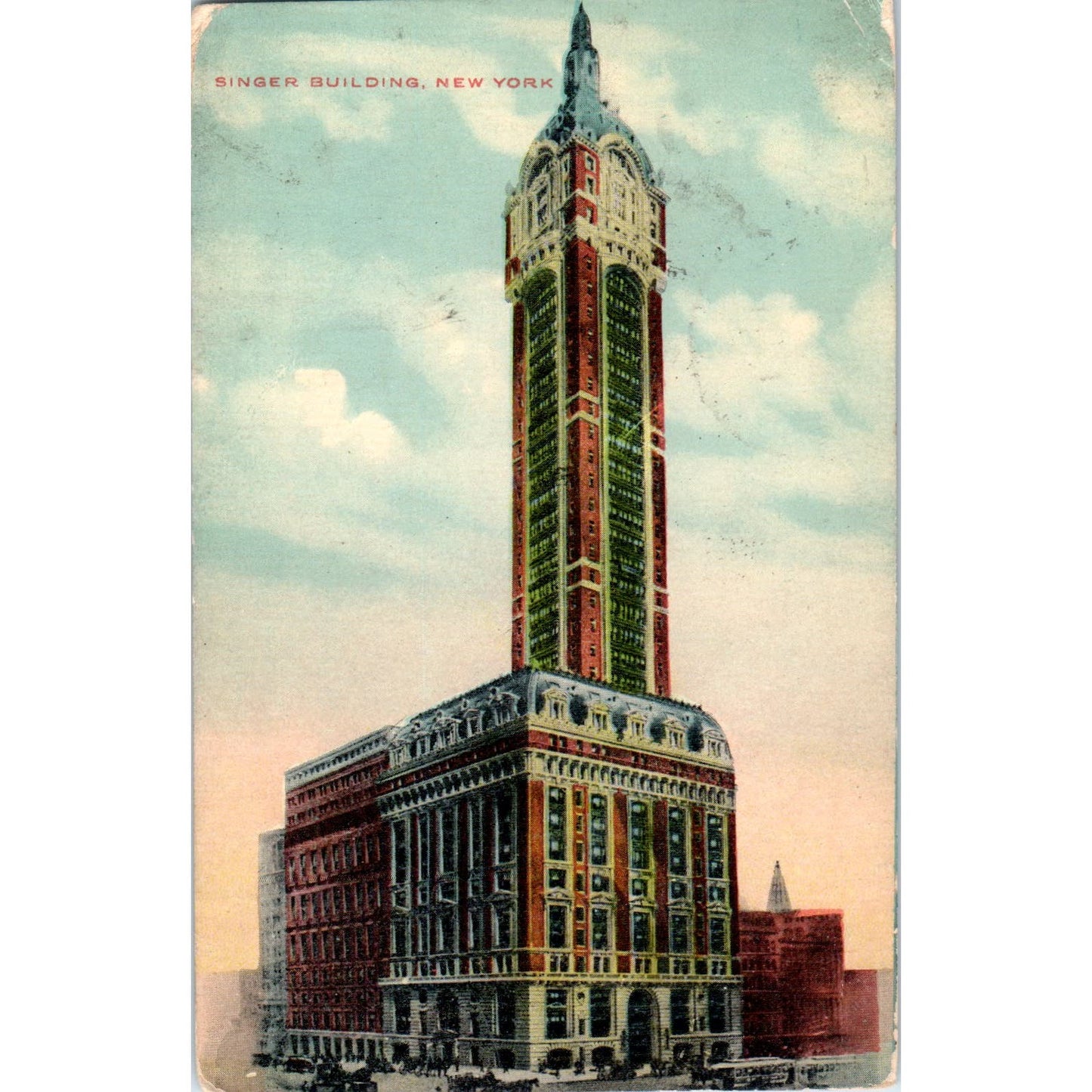 1908 Singer Building New York Postcard PD3
