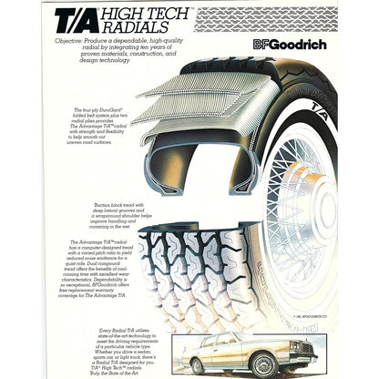 T/A High Tech Radials Tires BF Goodrich 8x11" 1981 Ad D26