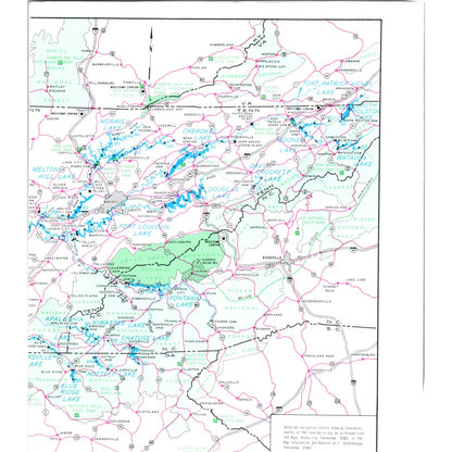 Vintage Recreation on TVA Lakes Fold Out Map & Brochure TF4-B3