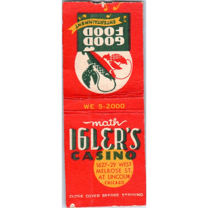 Math Igler's Casino Chicago Vintage Matchbook Cover SD2-Y5