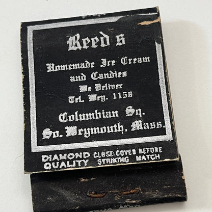 Reeds Homemade Ice Cream Columbia Sq Plymouth MA Matchbook Cover TB8-MB2-10