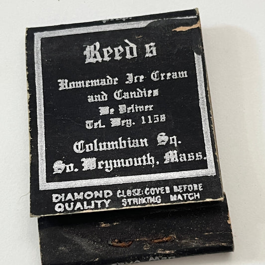 Reeds Homemade Ice Cream Columbia Sq Plymouth MA Matchbook Cover TB8-MB2-10