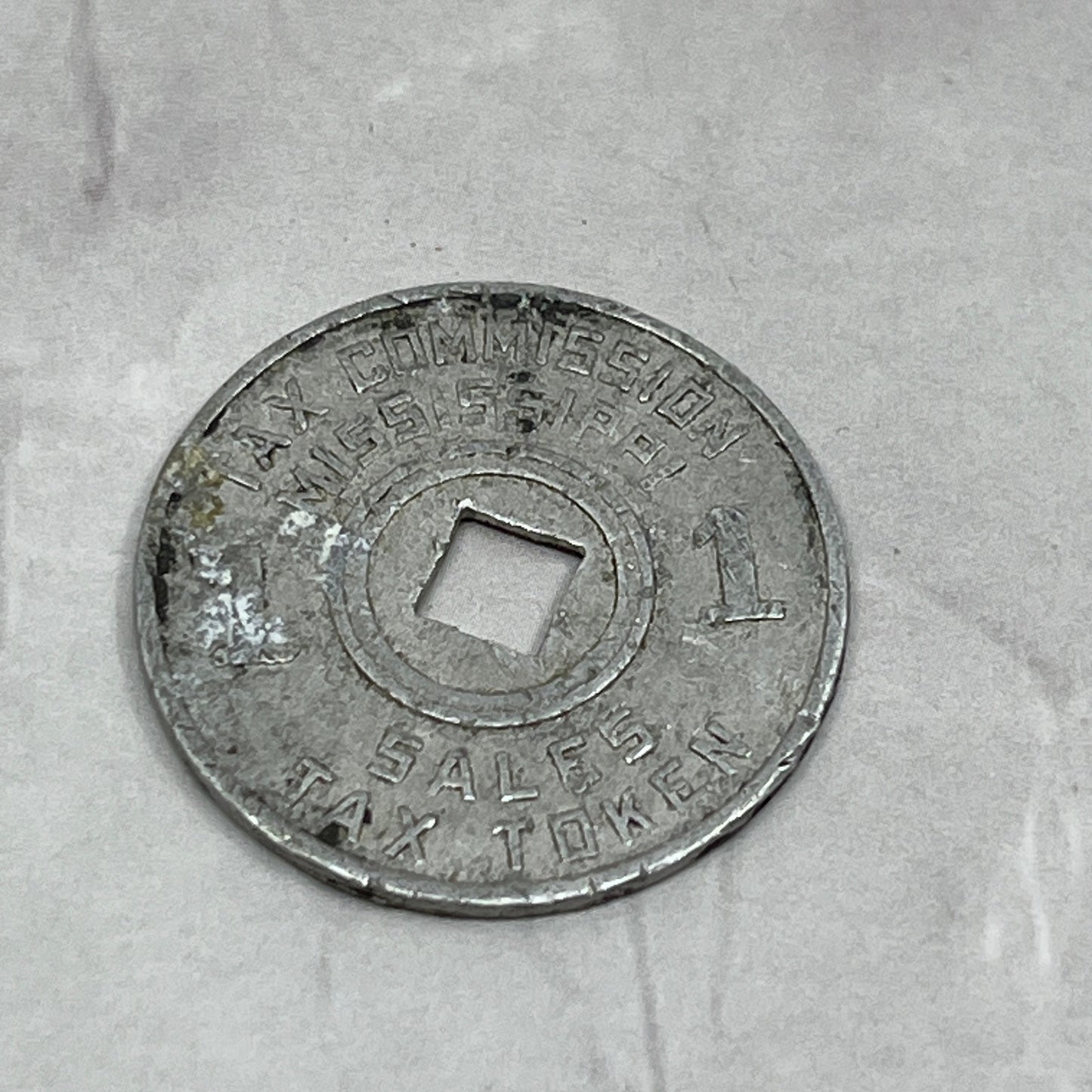 Vintage Mississippi State Department of Revenue Sales Tax Metal Token Chit SE2