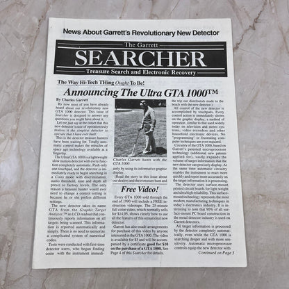 1990 - The Garrett Searcher Newsletter Treasure Search Metal Detecting M11