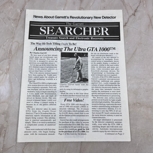 1990 - The Garrett Searcher Newsletter Treasure Search Metal Detecting M11