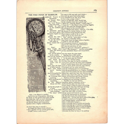 The Pied Piper of Hamelin - Robert Browning 2 Pages 1884 Poem TA5-CJ-4