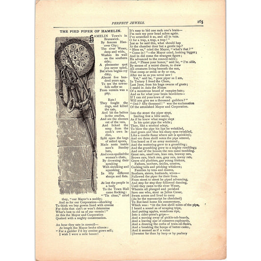 The Pied Piper of Hamelin - Robert Browning 2 Pages 1884 Poem TA5-CJ-4